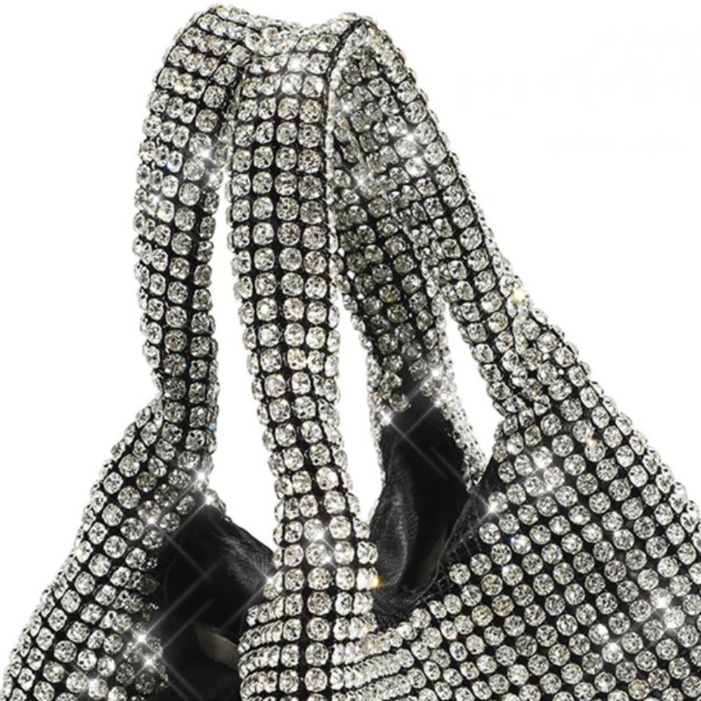 NWT Sparkling Bling SwarovskI Crystal Rhinestone Bucket Bag Shoulder Pur… - Picture 16 of 17